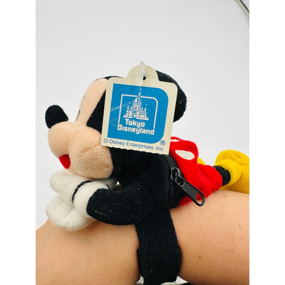 wristlet wallet RARE Tokyo Disney Mickey Mouse Plush Japanese vintage w tags